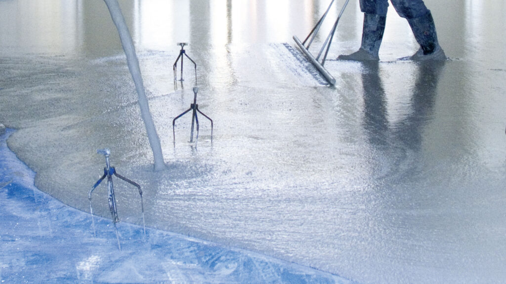 Detailaufnahme von Fließestrich