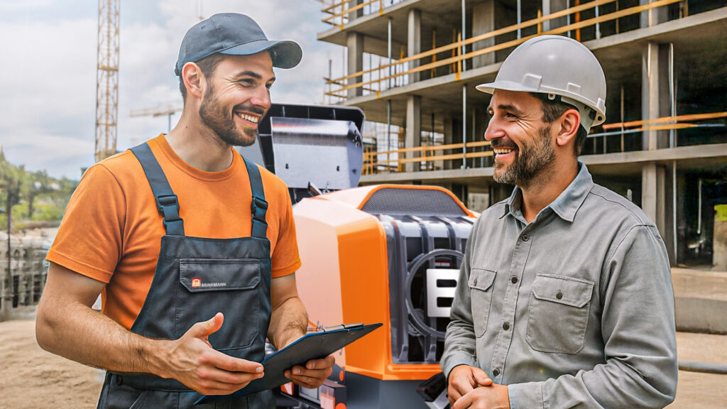 Verriebsmitarbeiter der Firma Brinkmann auf der Baustelle